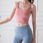 Women's High Stretch Yoga Sports Bra with Padded, Back Beauty Slim Fit Cropped Workout Tank Top, Summer Yoga Top