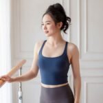 Women's High Stretch Yoga Sports Bra with Padded, Back Beauty Slim Fit Cropped Workout Tank Top, Summer Yoga Top