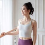 Women's High Stretch Yoga Sports Bra with Padded, Back Beauty Slim Fit Cropped Workout Tank Top, Summer Yoga Top