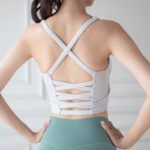 Women's High Stretch Yoga Sports Bra with Padded, Back Beauty Slim Fit Cropped Workout Tank Top, Summer Yoga Top